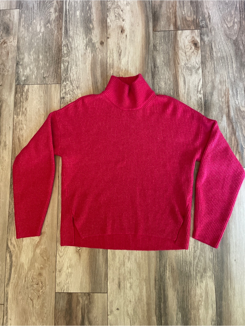 Abercrombie & Fitch Bright Red Ribbed Turtleneck Sweater